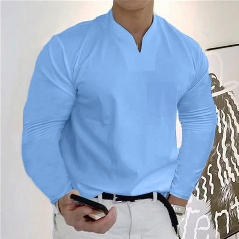 Athletic Long Sleeve V-Neck T-Shirt