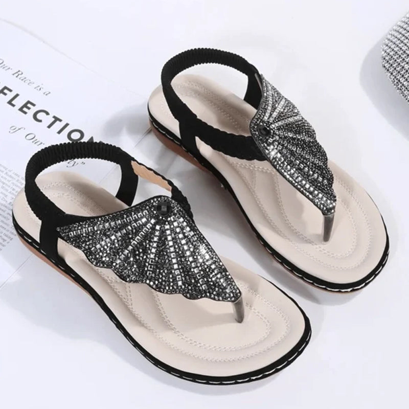 Crystal Rome Fashion Clip Toe Slippers