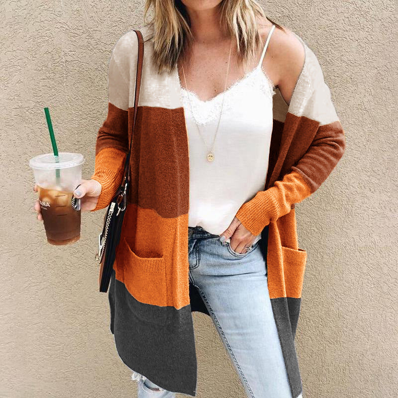 Contrast Cardigan Sweater