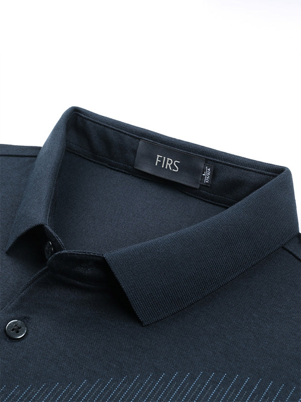 Men's Silk Casual Lapel Long Sleeve Polo Shirt