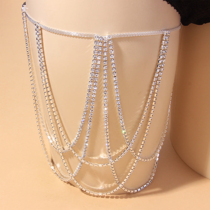 Rhinestone Multilayer Leg Chain