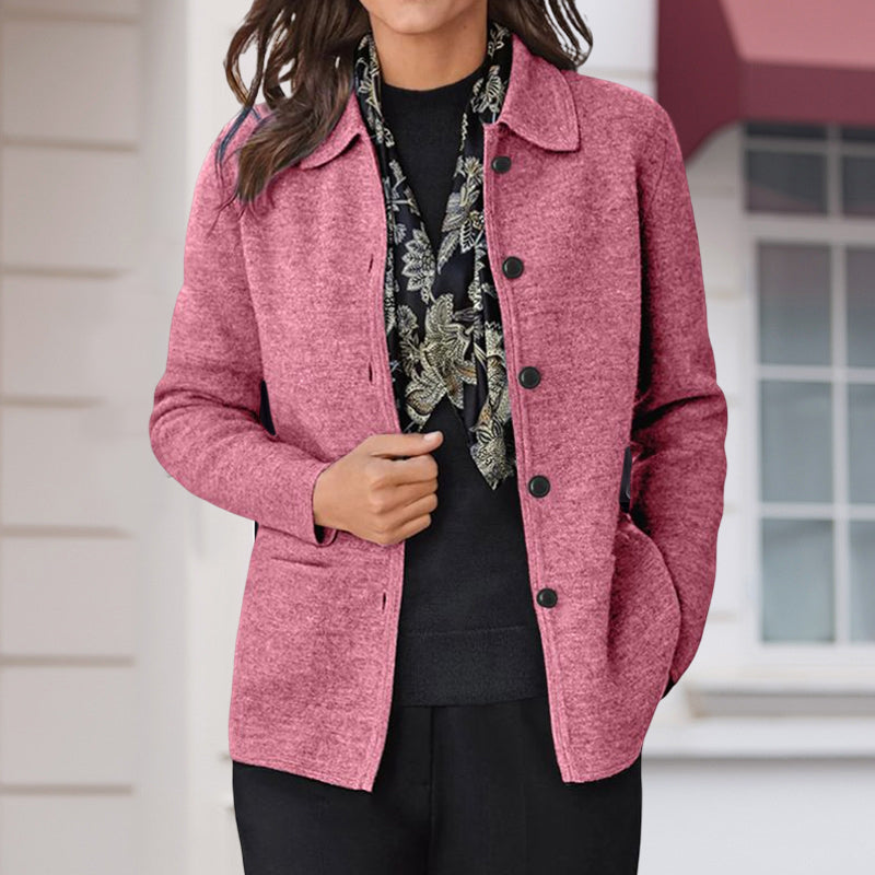 Long Sleeve Lapel Button Shirt Pocket Long Sleeve Jacket