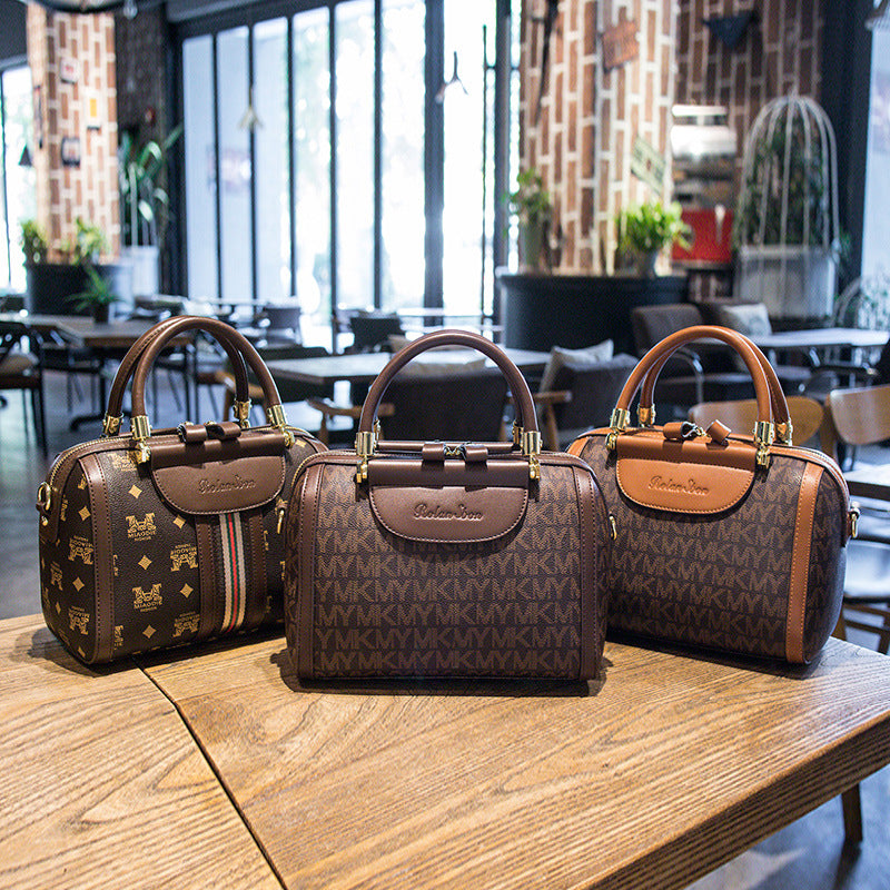 Women's Fashionable Printed Boston Bag