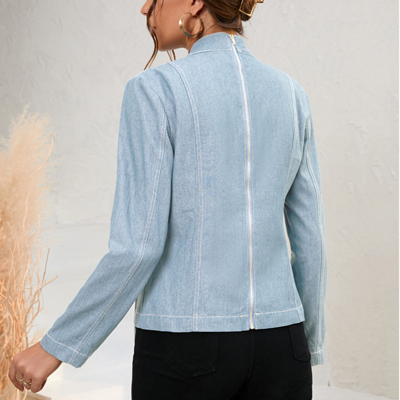 Bow Cropped Denim Jacket