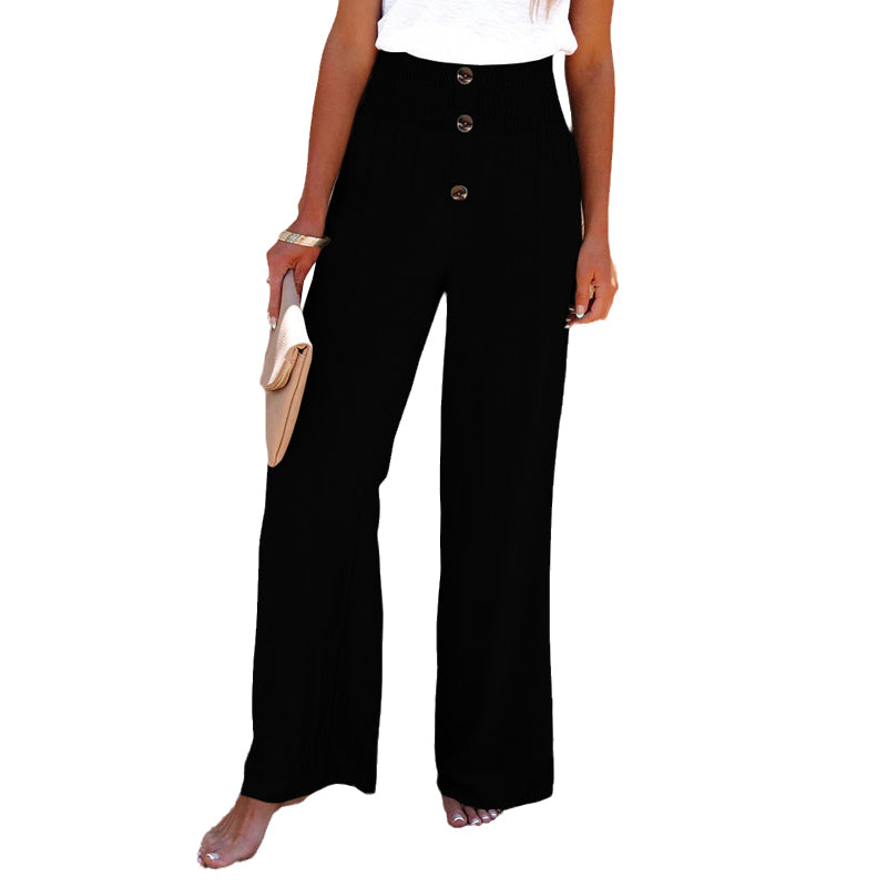 High Waist Loose Cotton Linen Wide Leg Pants