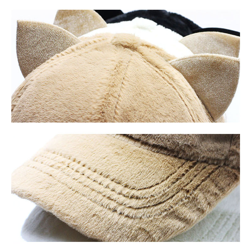 Plush Cat Ears Baseball Cap