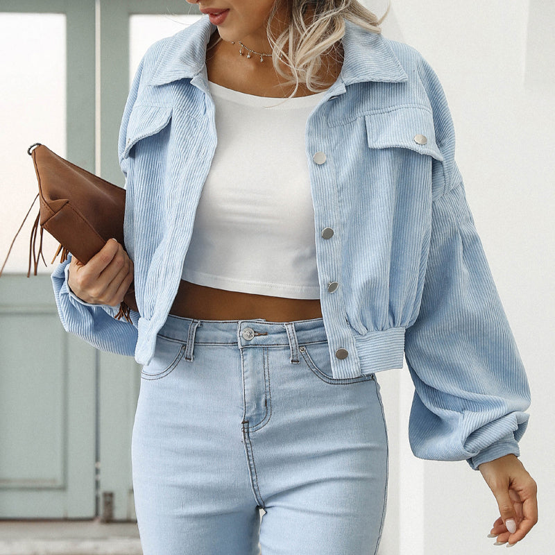 Corduroy Jacket with Lantern Sleeves