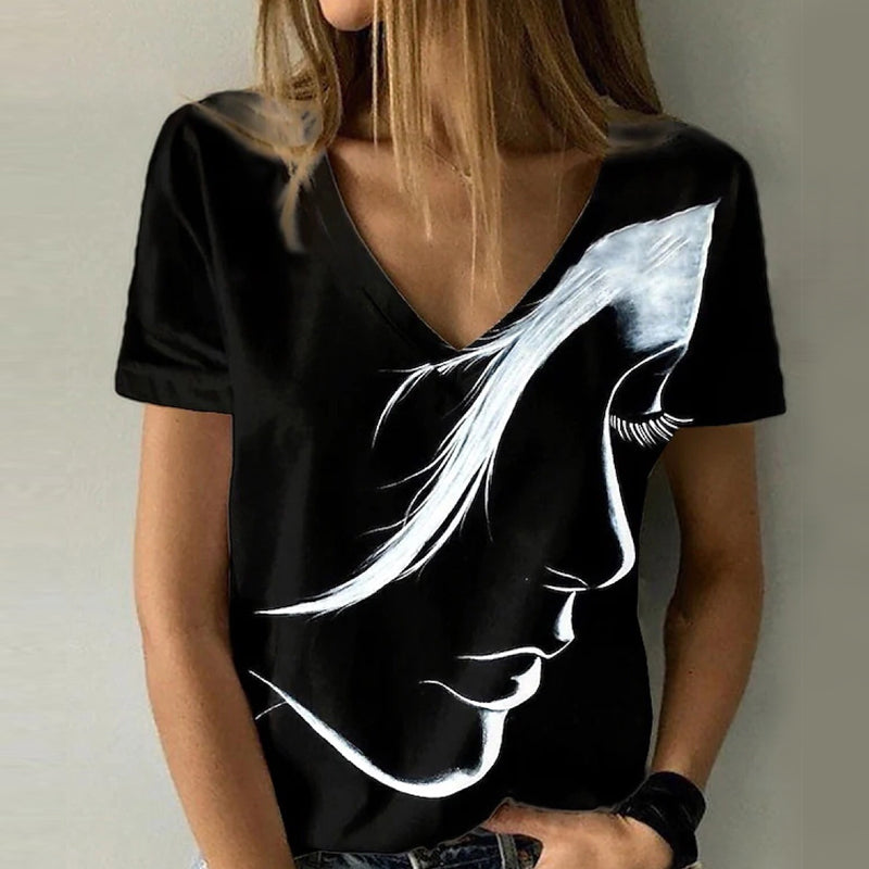 Printed Crewneck Pullover T-Shirt