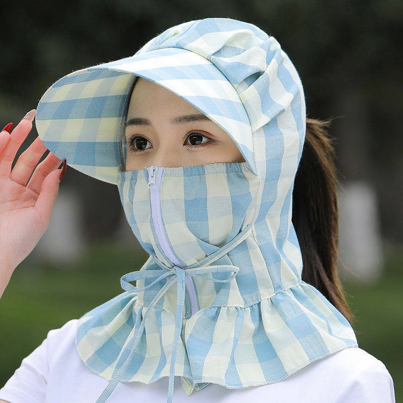 Sunshade Long Brim Sun Hat with Fan