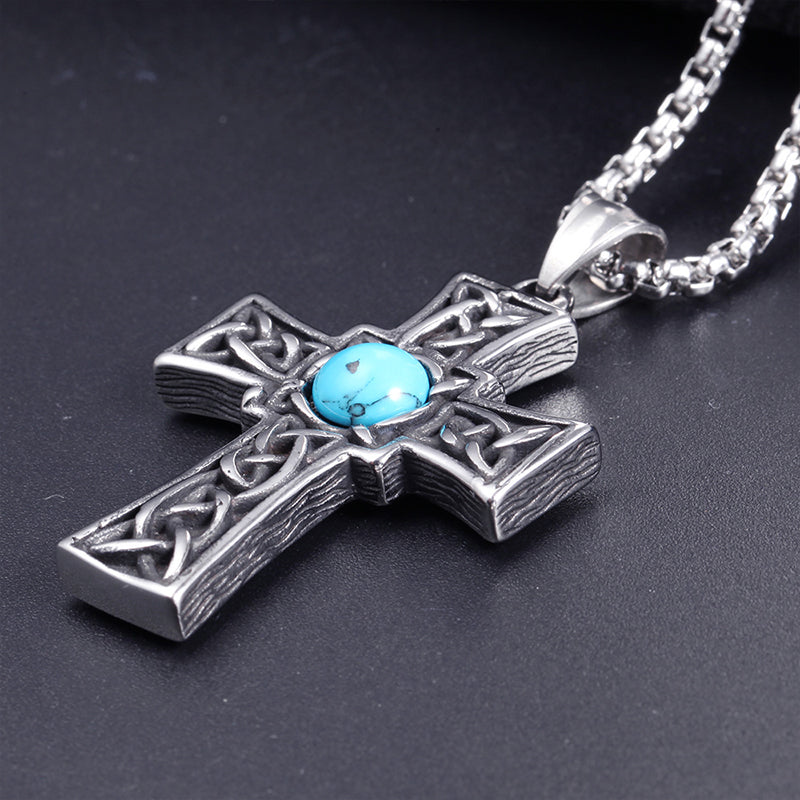 Cross Turquoise Pendant