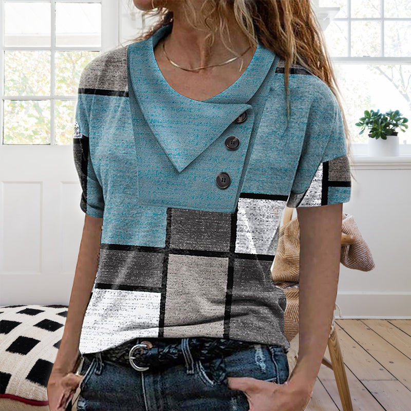 Comfy Short Sleeve Print Top