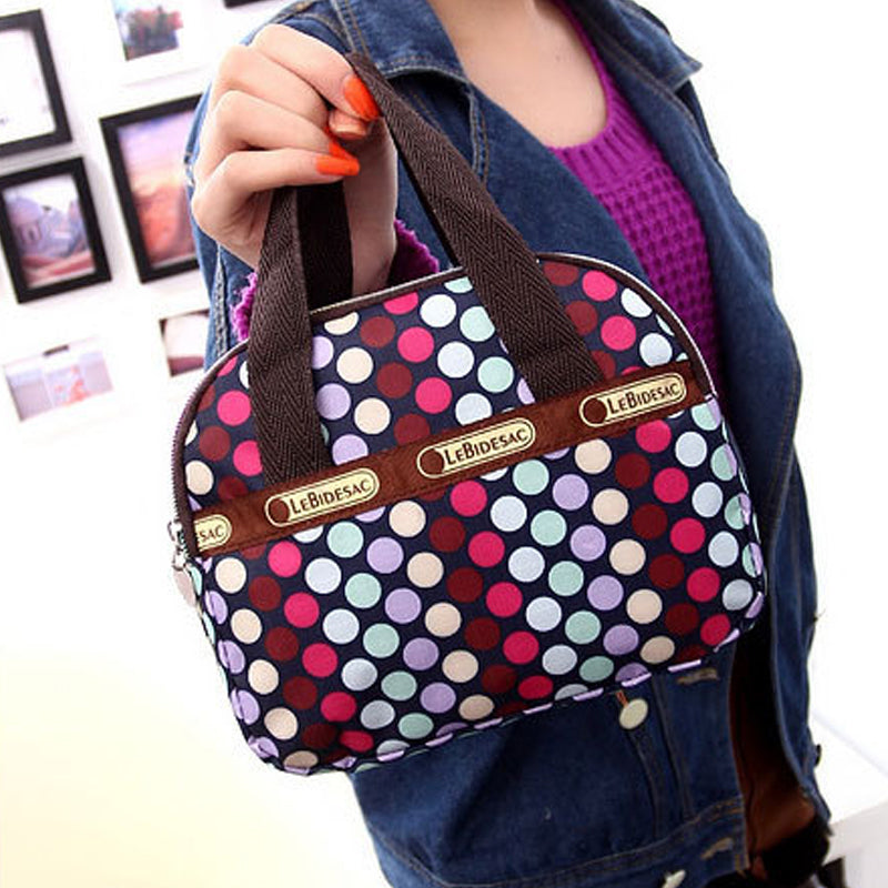 NYLON SHOULDER BAG WITH FLORAL PRINT