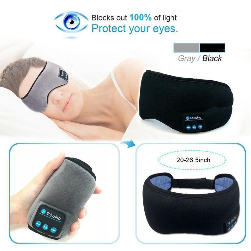 Sleep mask with wireless stereo bluetooth earphone