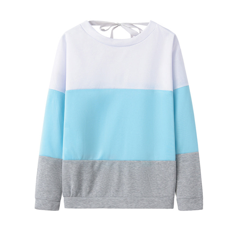 Contrast Panel Crew Neck Sweatshirt