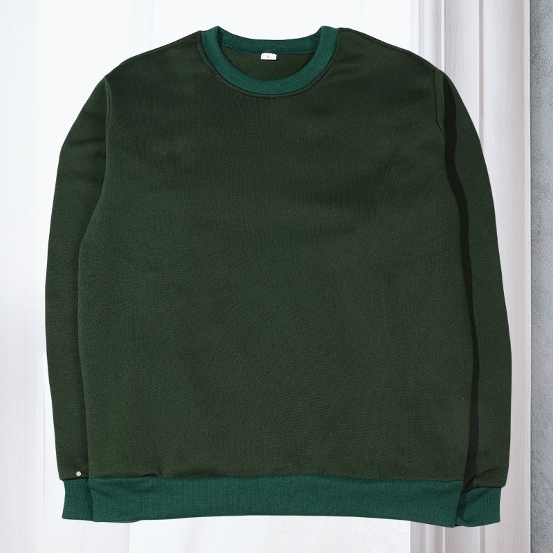 Casual Loose Solid Color Fleece Pullover