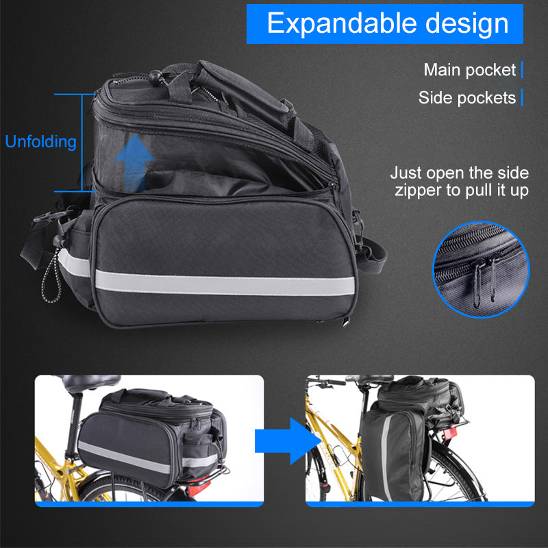 Bike Rear Bag with Water Bottle Pocket