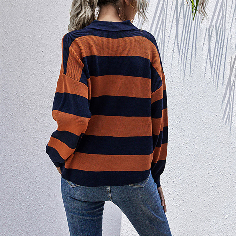 Women's Autumn Vintage Striped Long Sleeve T-Shirt