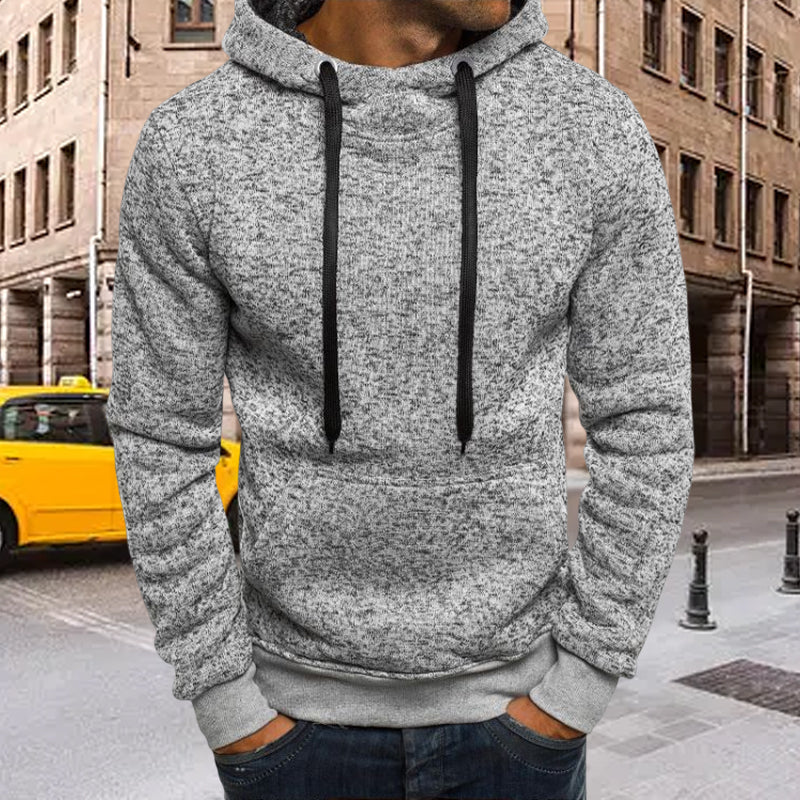 Men's Fleece Hooded Pullover Slim Sweater