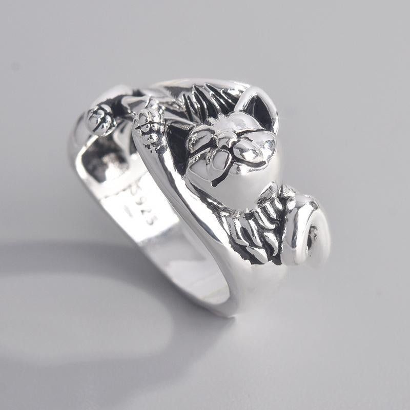 Lazy Cat 3D Open Ring