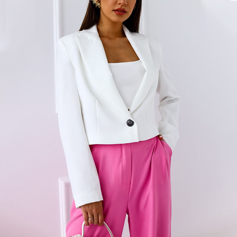 Women's Casual Lapel Crop Blazer