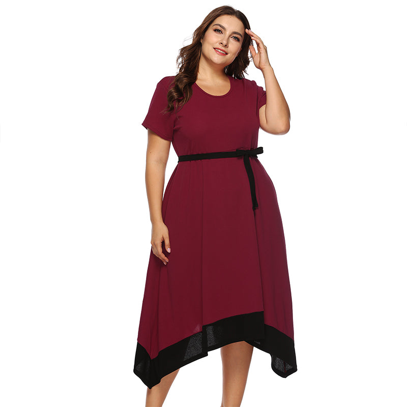 Plus Size Bow Belt Dress