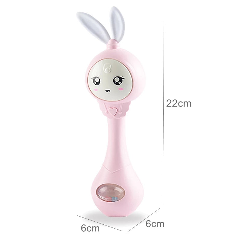 Flashing Music Baby Rattle Rabbit Teether Mobile Hand Bells