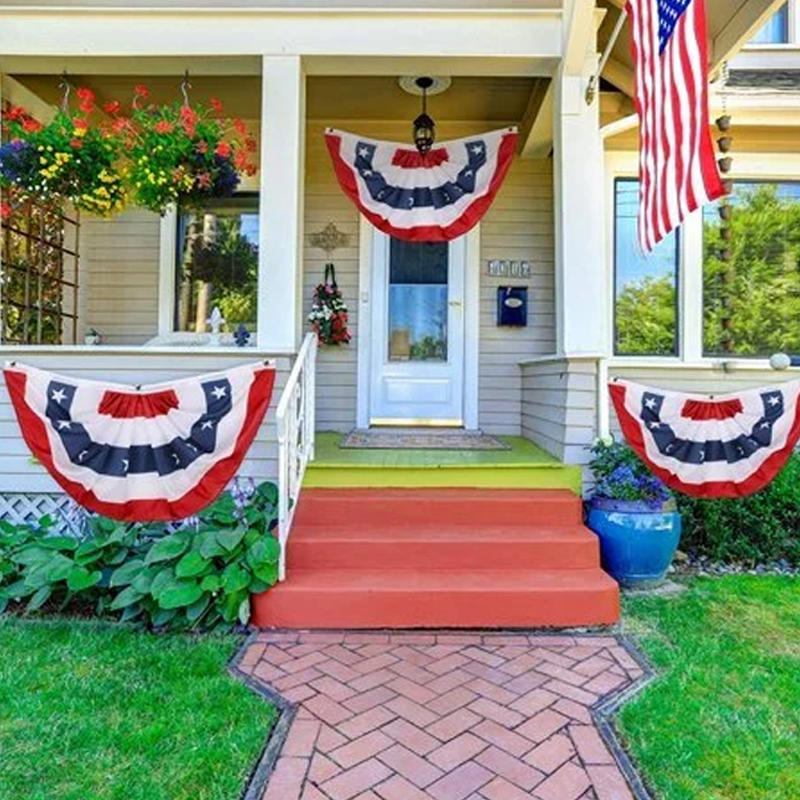 Independence Day Pleated Fan Flag