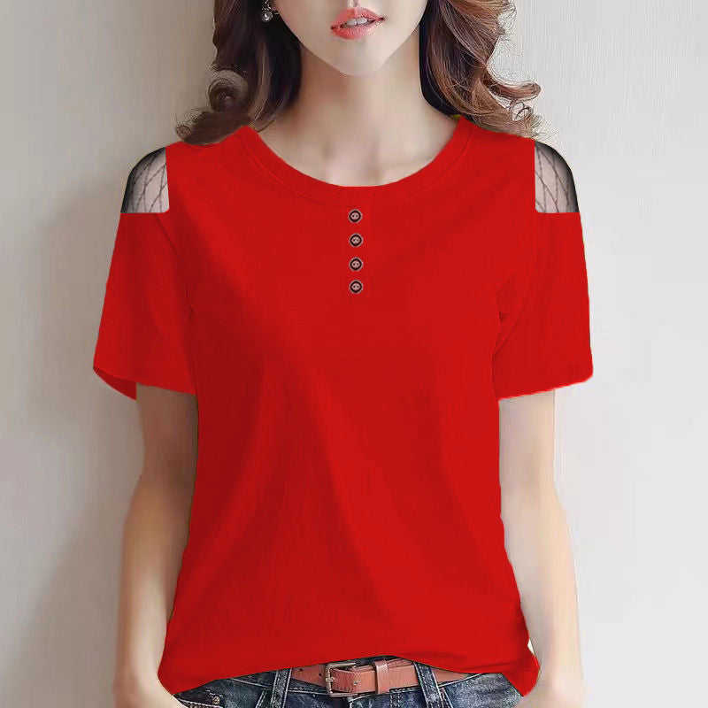 Gauze Cutout T-shirt