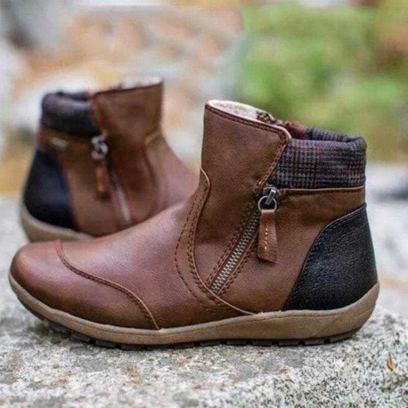 Women's waterproof zip-up boots