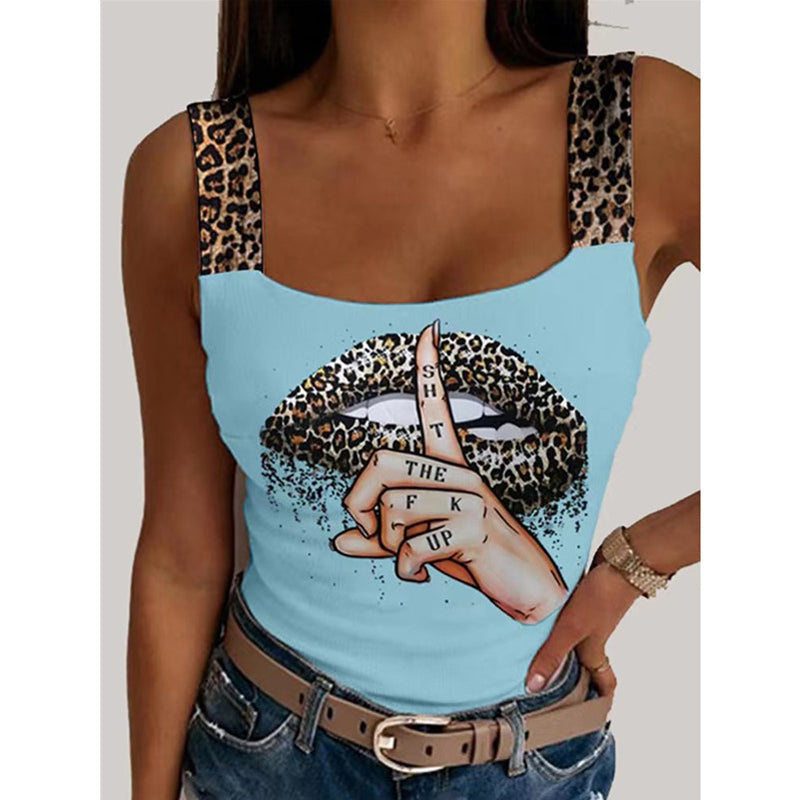 Sexy Women's Printed Tank Top T-Shirt