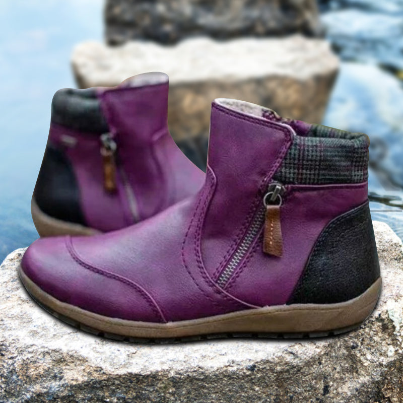 Women's waterproof zip-up boots