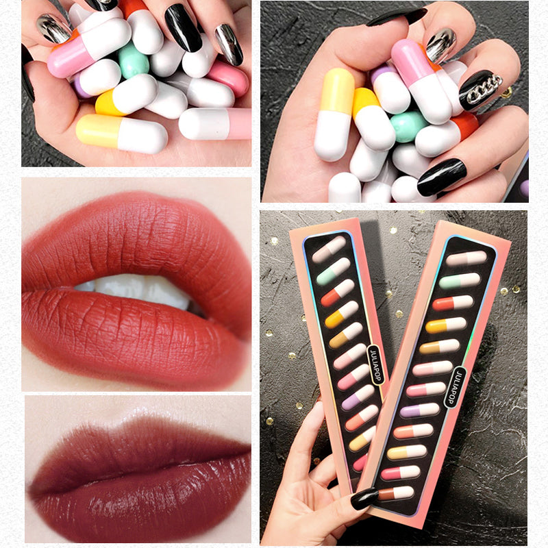 12-Color Matte Capsule Lipstick Set