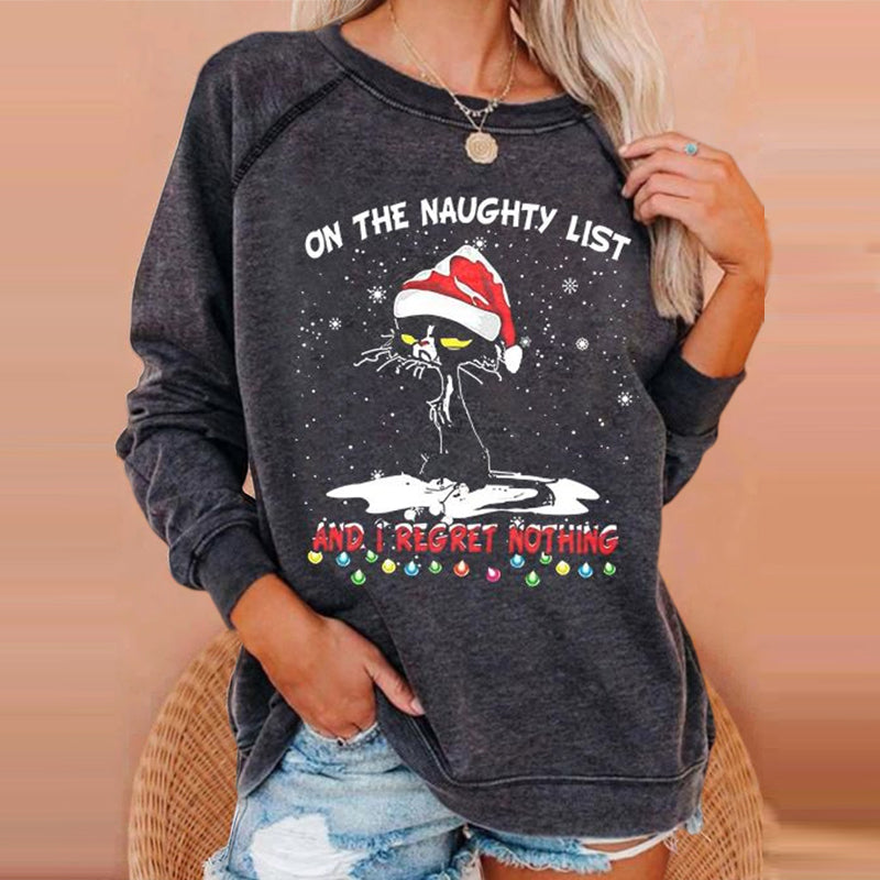 Christmas Print Pullover Sweatshirt