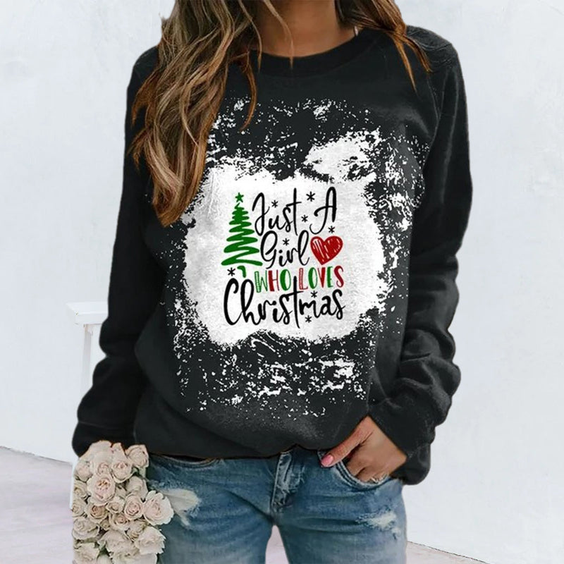 Christmas Motif Print Long-sleeved T-shirt