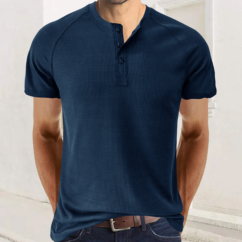 Plain Henley Short Sleeve T-Shirt