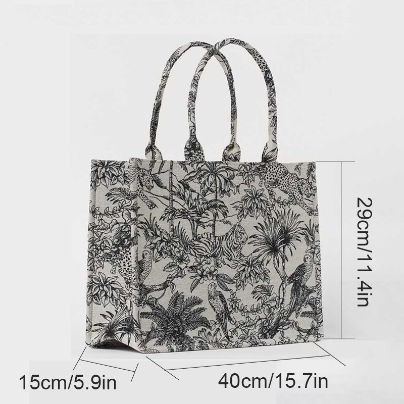 JACQUARD EMBROIDERY SHOULDER BAG