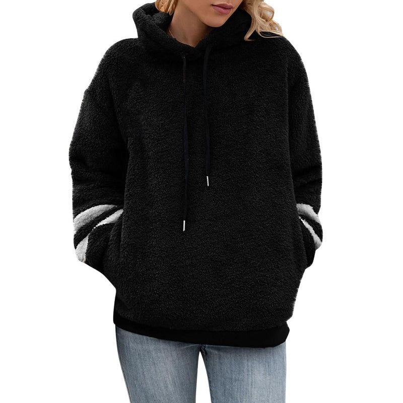 Drawstring Plush Sweater Jacket