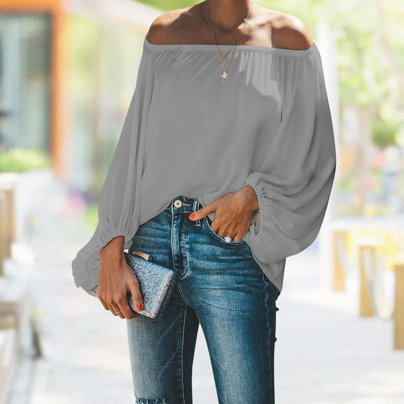Women's Blouse Patchwork Cold Shoulder