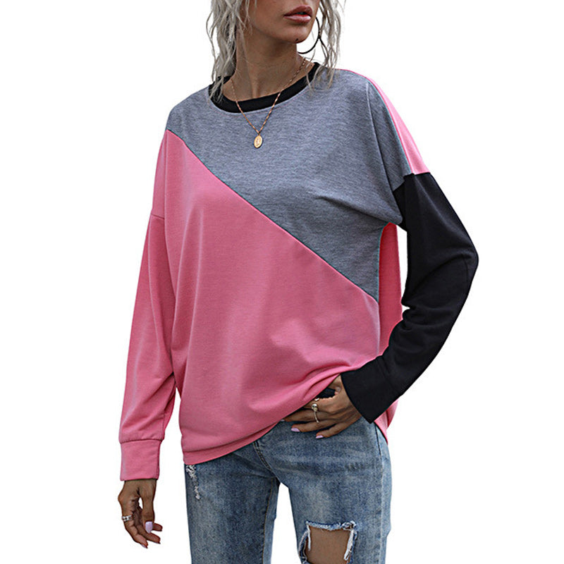 Paneled Crewneck Contrast Sweatshirt