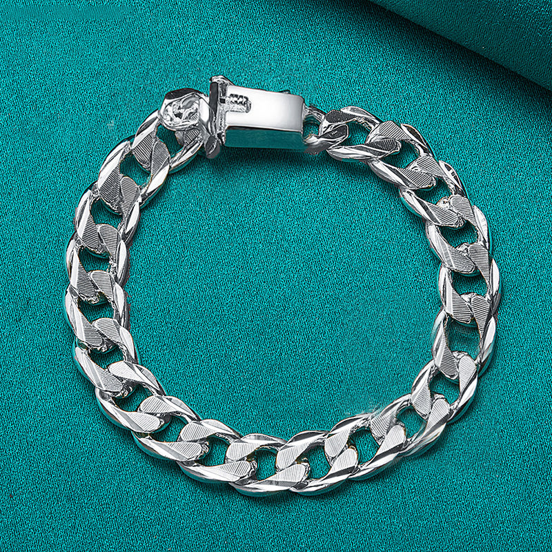 Double Chain Checkered Button Bracelet