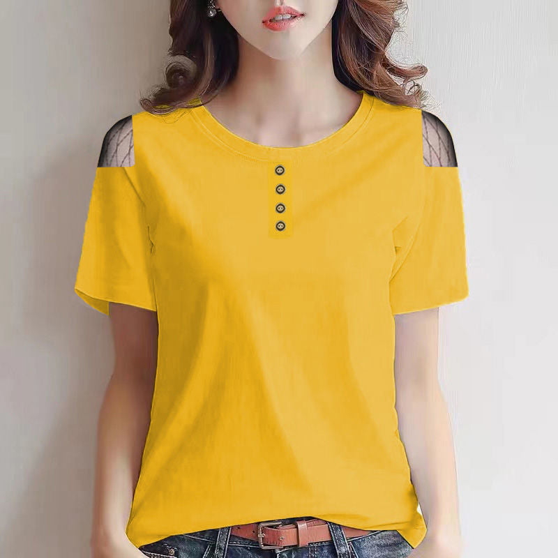 Gauze Cutout T-shirt