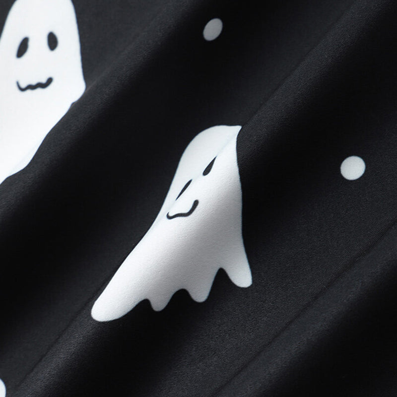 Men's Cute Ghost Print Halloween Short Sleeve Shirts