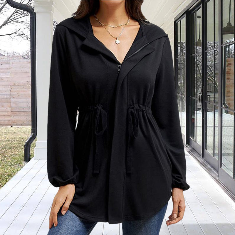 Belted Balloon Sleeve Jacket