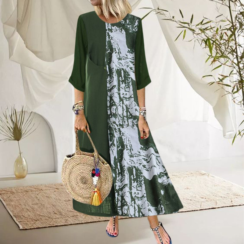 Camouflage 3/4 Sleeve Dress