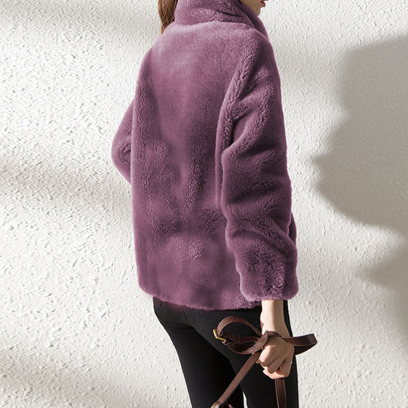 Padded Coat Stand-collar Double-faced Fleece Jacket