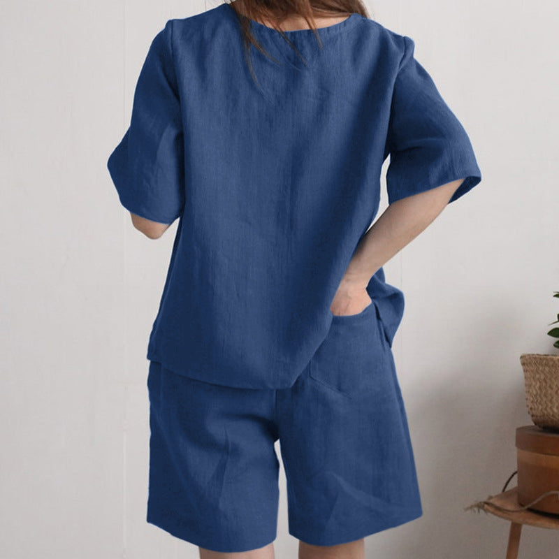 Women Plus Size Loose Shorts Suit