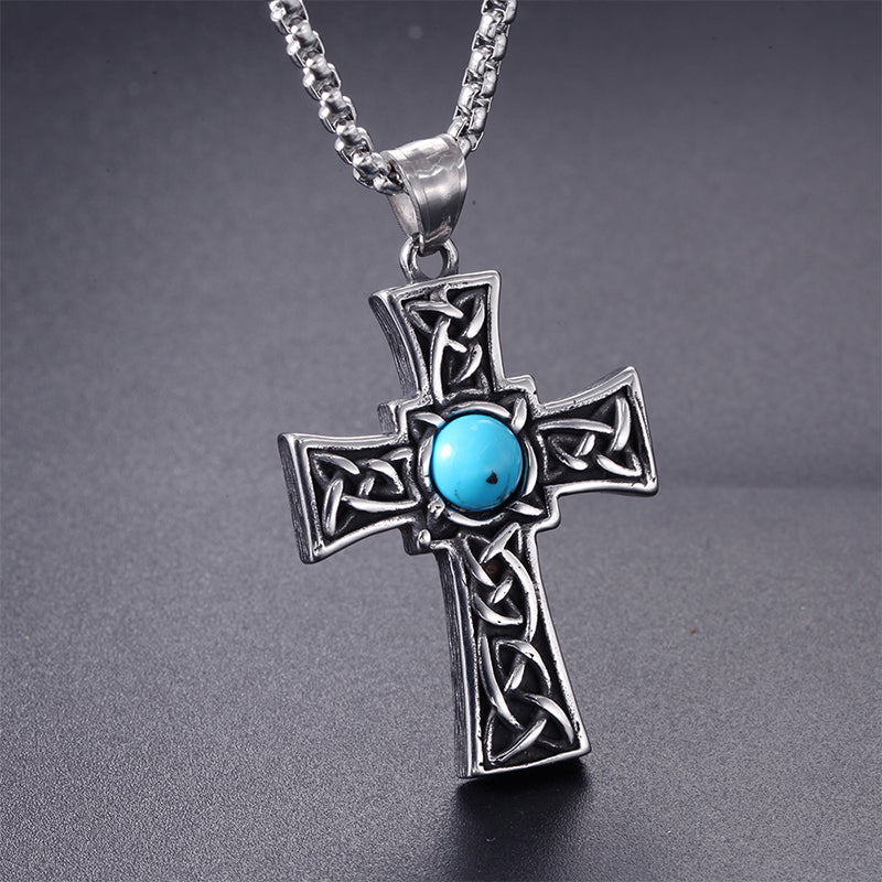 Cross Turquoise Pendant