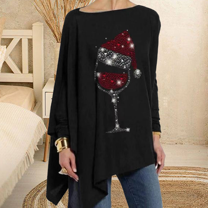 Red Wine Glass Irregular T-Shirt