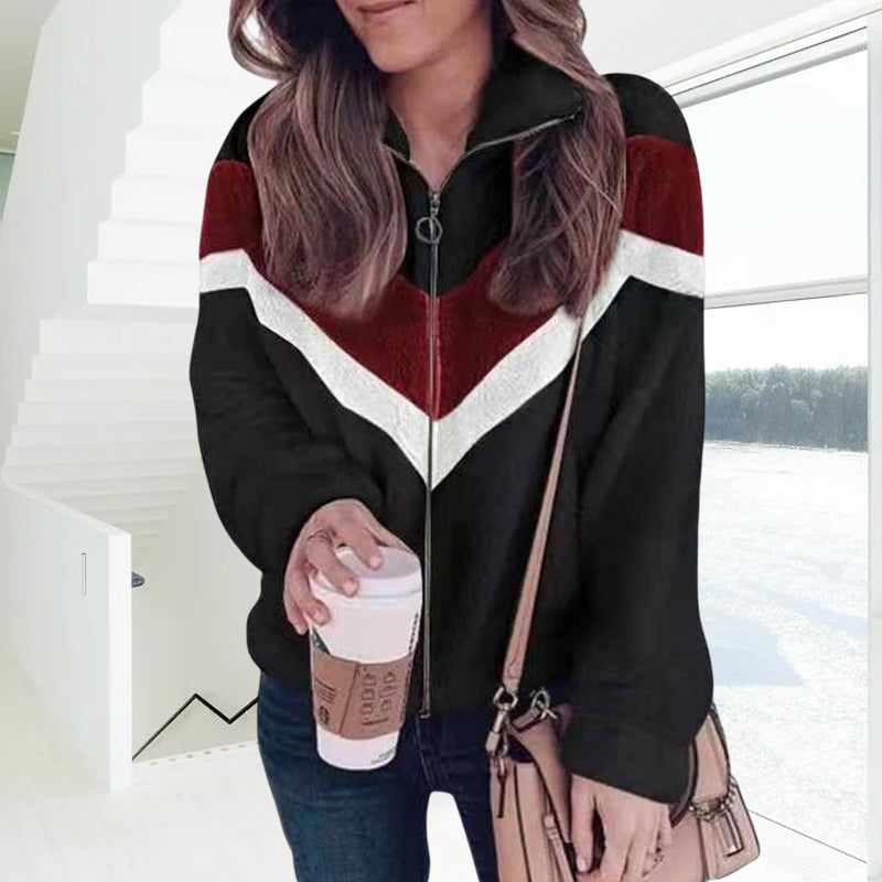 Contrast Wool Coat