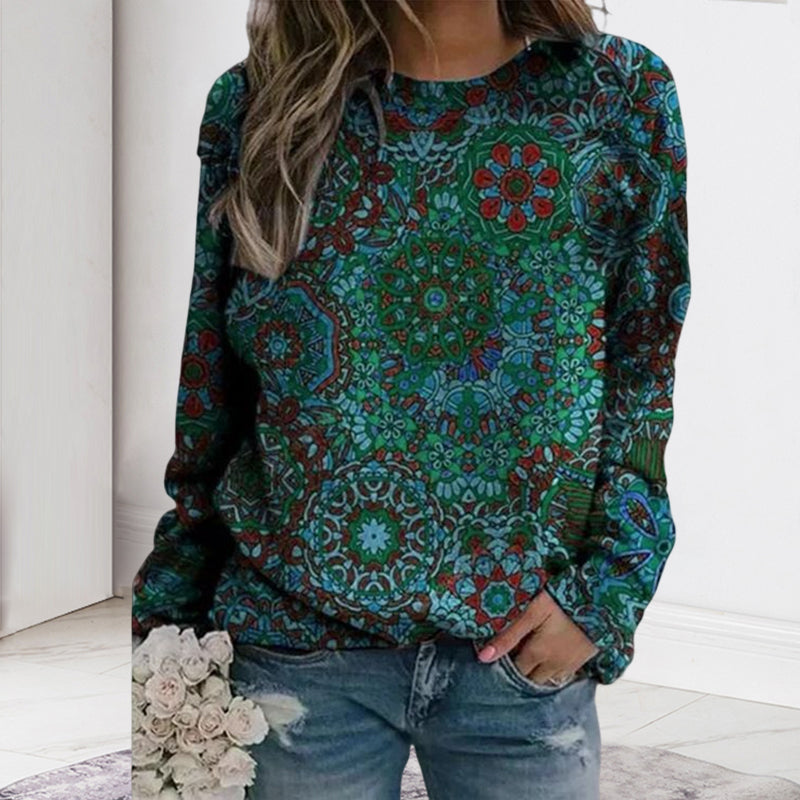 Printed Long-sleeved Crew-neck Sweatshirt